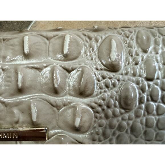 Brahmin Pecan Melbourne Wallet GUC Women’s Checkbook Credit Card Zip - Picture 5 of 8